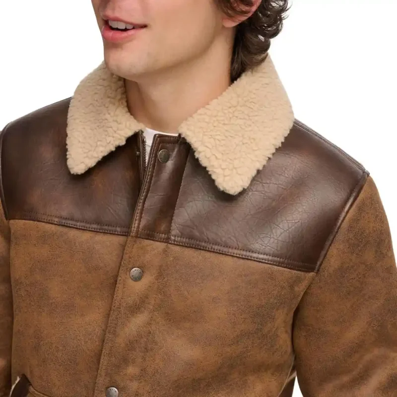 Men’s Leather Shearling Jacket