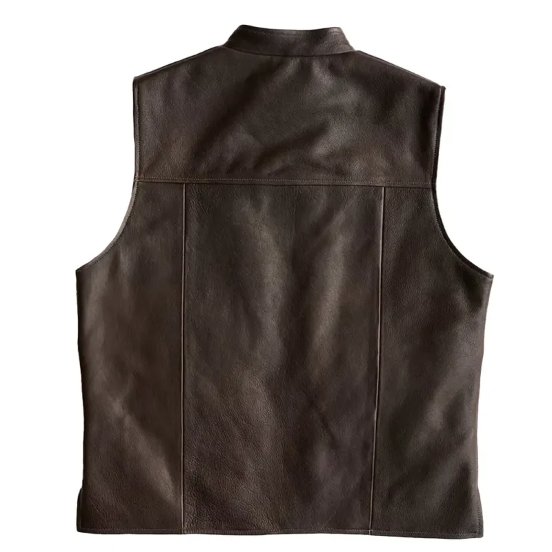 Mens Brown Leather Vest
