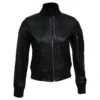 Black Bomber Jacket for Women