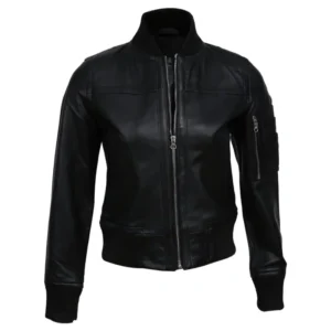 Black Bomber Jacket for Women