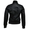 Black Bomber Jacket for Women Back