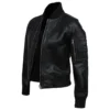 Black Bomber Jacket for Women Pocket