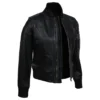 Black Bomber Jacket for Women Side