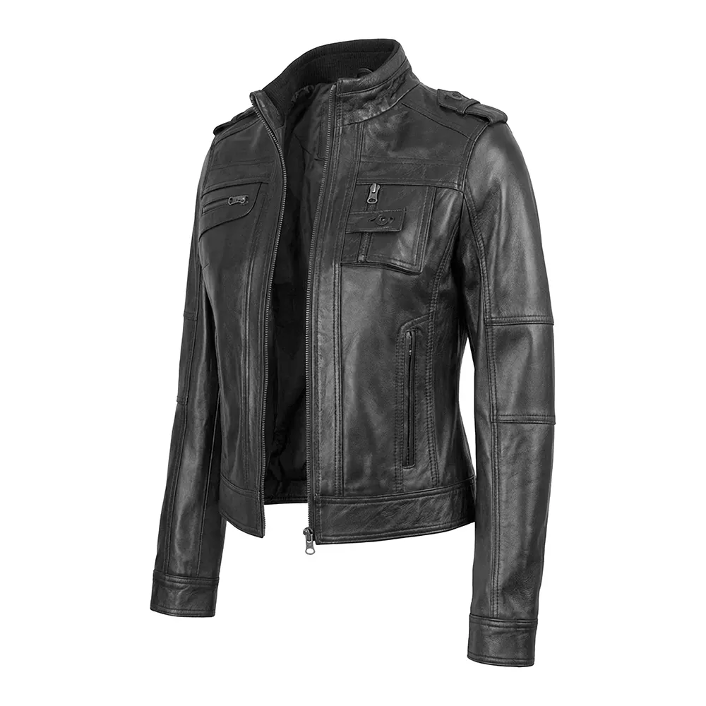 Cafe Racer Real Leather Jacket - Image 3
