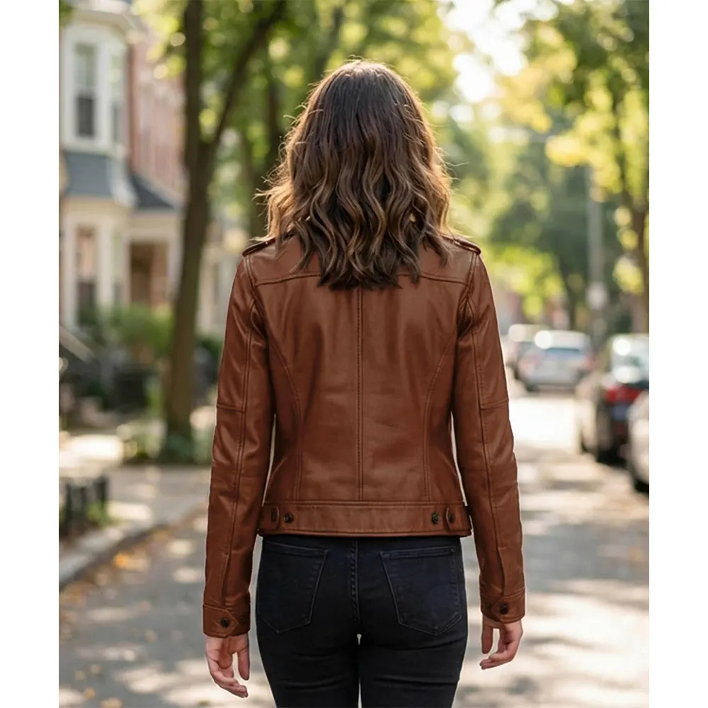 Cafe Racer Real Leather Jacket - Image 7