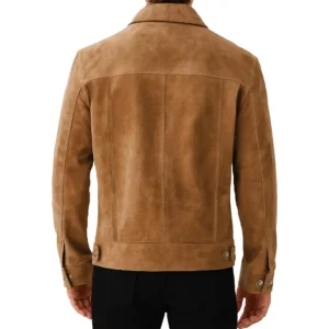 Buy Men’s Suede Real Tan Brown Trucker Style Jacket