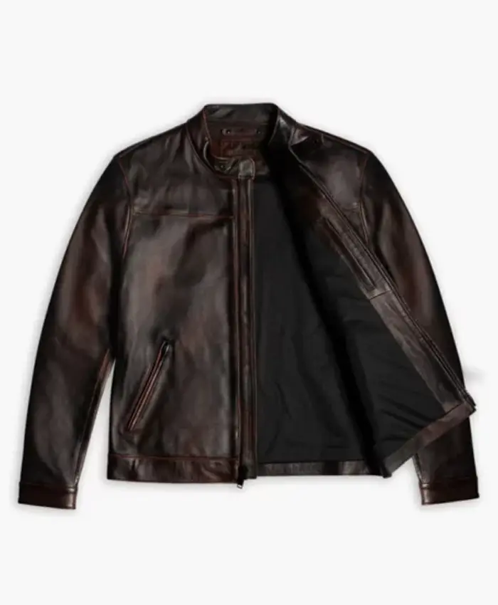 Roadster Black Coffee Leather Jacket - Image 2