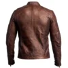CR Vintage Brown Genuine Leather Jacket For Men 