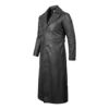 Length Black Lambskin Real Leather Coat