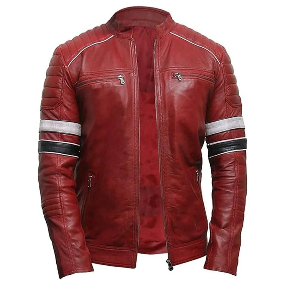 Men's B7 Red Leather Jacket