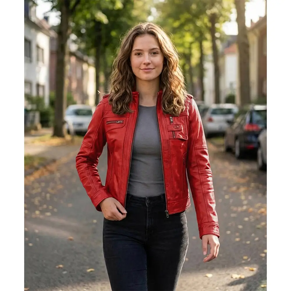 Cafe Racer Real Leather Jacket - Image 10