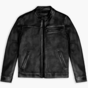 Roadster Black Vintage Distressed Leather Jacket
