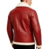 Santa Red Black Faux Shearling Jacket back