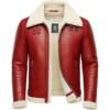 Santa Red Black Faux Shearling Jacket close