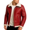 Santa Red Black Faux Shearling Jacket front