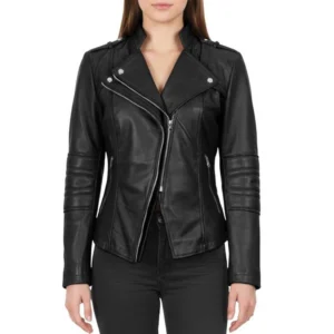 Women's Real Lambskin Leather Biker Jacket