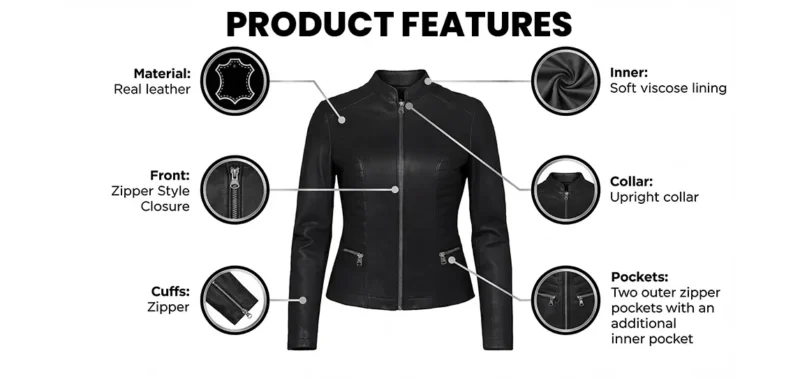 Women's Cafe Racer Leather Jacket Info