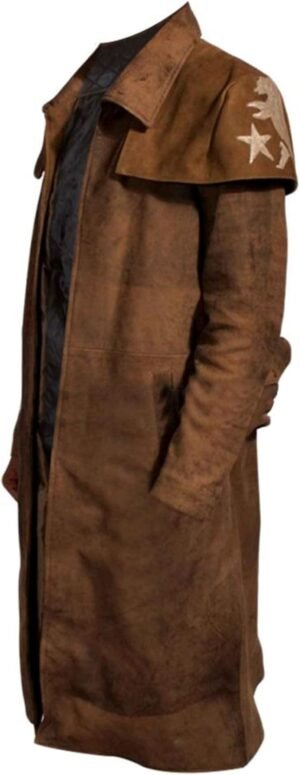 Men's NCR Veteran Ranger A7 Coat Costume - New Vegas Ranger Armor Leather Cowboy Duster Coat for Men