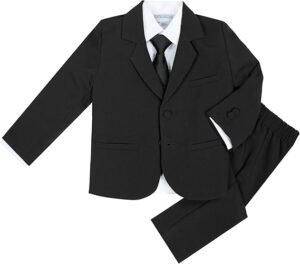HottestJackets Spring Notion Baby Toddler Boys Classic Formal Suit Set 5PCS Wedding & Baptism Outfit
